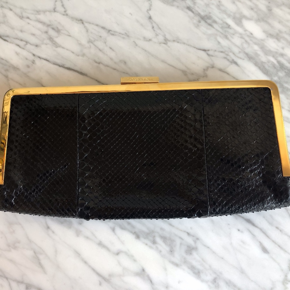 Michael Kors Black Python Clutch